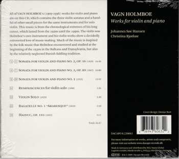 CD Vagn Holmboe: Works For Violin And Piano 