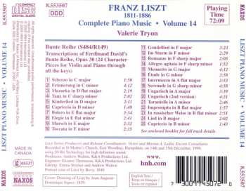 CD Franz Liszt: Franz Liszt Complete Piano Music Volume 14 - Transcriptions of Ferdinand David's Bunte Reihe