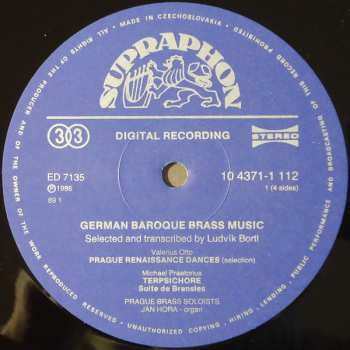 2LP Johann Hermann Schein: German Baroque Brass Music