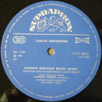 2LP Johann Hermann Schein: German Baroque Brass Music