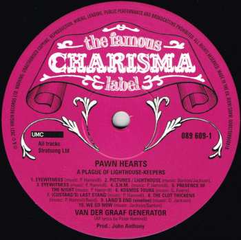 LP Van Der Graaf Generator: Pawn Hearts CLR