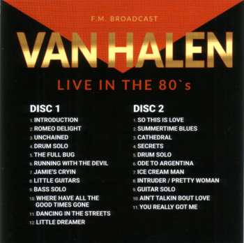 2CD Van Halen: Live In The 80's