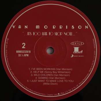 2LP Van Morrison: It's Too Late To Stop Now  Volume I