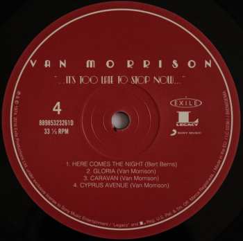 2LP Van Morrison: It's Too Late To Stop Now  Volume I