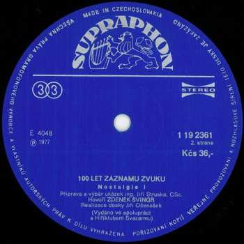 2LP/Doos Various: 100 Let Záznamu Zvuku = 100 Years Of Recorded Sound 1877-1977
