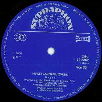 2LP/Doos Various: 100 Let Záznamu Zvuku = 100 Years Of Recorded Sound 1877-1977