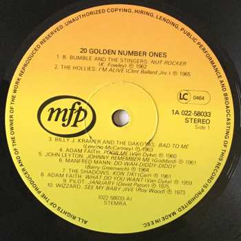 LP Various: 20 Golden Number Ones