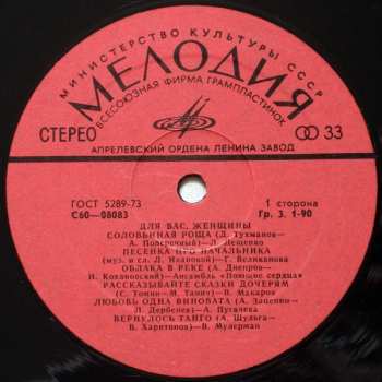 LP Various: Для Вас, Женщины!