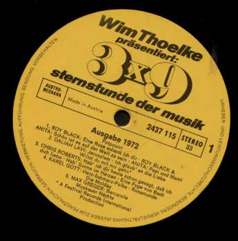 LP Various: Wim Thoelke Präsentiert: 3x9 (9 Stars Mit 27 Melodien)