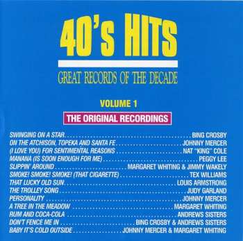 Album Various: 40's Hits: Great Records of the Decade Volume 1 The Original Recordings