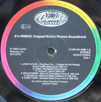 LP Various: 9½ Weeks (Original Motion Picture Soundtrack)