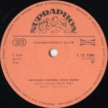 2LP/Doos Various: Antologie Chodské Lidové Hudby