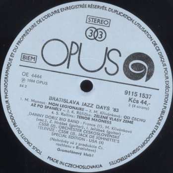 2LP Various: Bratislava Jazz Days 1983