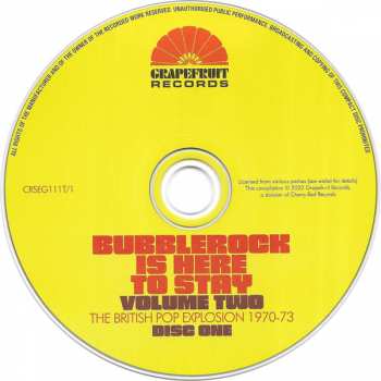 3CD/Doos Various: Bubblerock Is Here To Stay Volume Two - The British Pop Explosion 1970-73