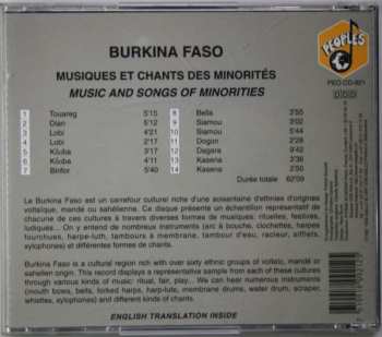 CD Various: Burkina Faso - Musiques Et Chants Des Minorités = Music And Songs Of The Minorities