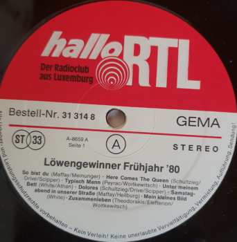 LP Various: Die Löwengewinner Frühjahr '80