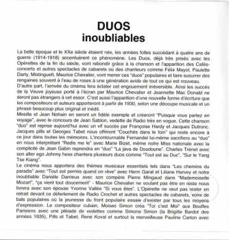 CD Various: Duos Inoubliables  22 Succès