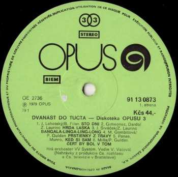 LP Various: Dvanásť Do Tucta - Diskotéka Opusu 3