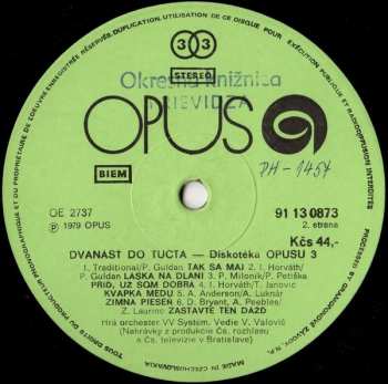 LP Various: Dvanásť Do Tucta - Diskotéka Opusu 3