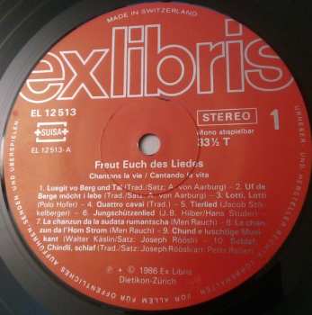 LP Various: Freut Euch Des Liedes = Chantons La Vie = Cantando La Vita