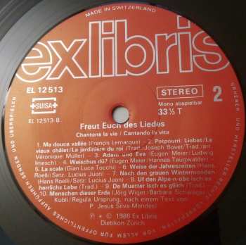 LP Various: Freut Euch Des Liedes = Chantons La Vie = Cantando La Vita