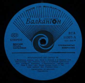 LP Various: Italian Hit Parade' 83