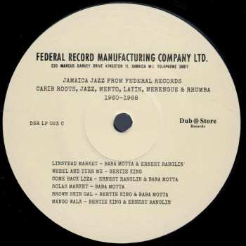 2LP Various: Jamaica Jazz From Federal Records (Carib Roots, Jazz, Mento, Latin, Merengue & Rhumba 1960​-​1968)