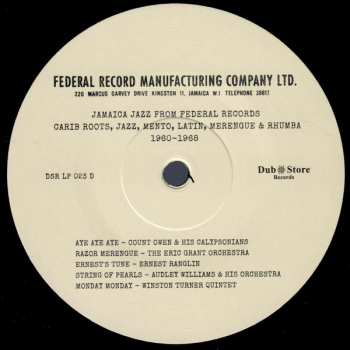 2LP Various: Jamaica Jazz From Federal Records (Carib Roots, Jazz, Mento, Latin, Merengue & Rhumba 1960​-​1968)