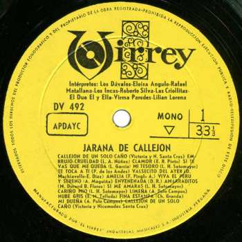 LP Various: Jarana De Callejón (PERU)