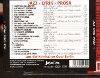 CD Various: Jazz - Lyrik - Prosa IV / In Der Kommischen Oper Berlin