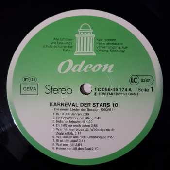 LP Various: Karneval Der Stars 10 - Die Neuen Lieder Der Session 1980/81