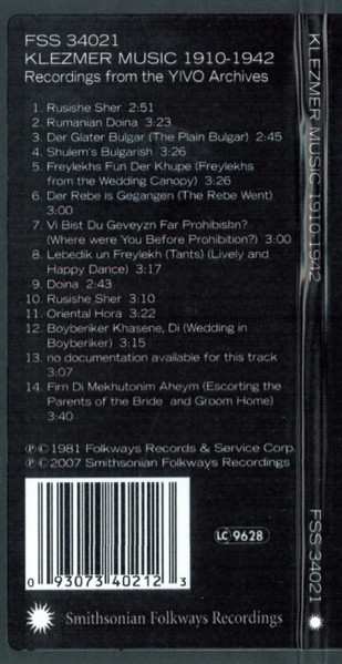 CD Various: Klezmer Music 1910-1942: Recordings From The YIVO Archives