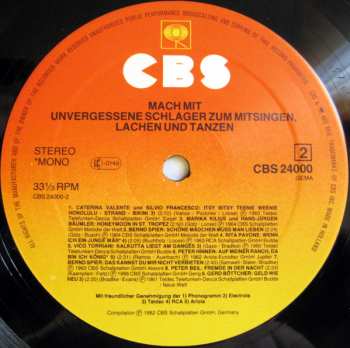 LP Various: Mach Mit Unvergessene Schlager Zum Mitsingen, Lachen Und Tanzen