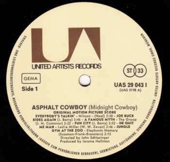 LP Various: Asphalt Cowboy (Original Motion Picture Score)