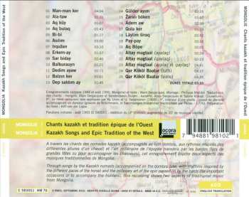 CD Various: Mongolie - Chants Kazakh Et Tradition Épique De L'Ouest = Mongolia - Kazakh Songs And Epic Tradition Of The West