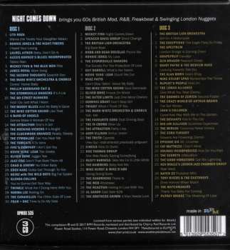 3CD/Doos Various: Night Comes Down: 60s British Mod, R&B, Freakbeat & Swinging London Nuggets