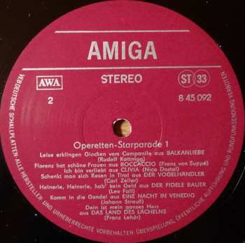 LP Various: Operetten - Starparade 1