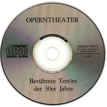 CD Various: Operntheater (Berühmte Tenöre Der 30er Jahre)