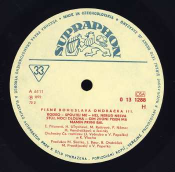 LP Various: Písně Bohuslava Ondráčka 3