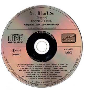 CD Various: Say It Isn't So - Songs Of Irving Berlin
