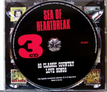 3CD Various: Sea Of Heartbreak - 60 Classic Country Love Songs