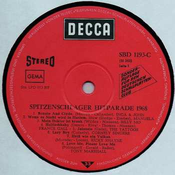 LP Various: Spitzenschlager Hitparade 1968