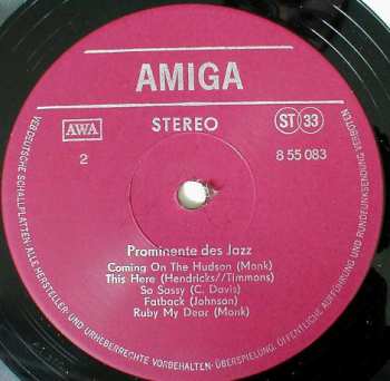 LP Various: Prominente Des Jazz