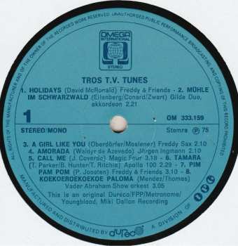 LP Various: Tros T.V. Tunes