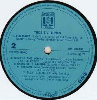LP Various: Tros T.V. Tunes