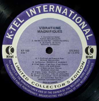 LP Various: Vibrations Magnifiques - 22 Chansons Vedettes Originales