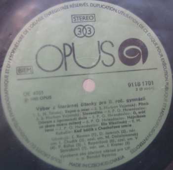 4LP/Doos Various: Výber Z Literárnej Čítanky Pre II. Ročník Gymnázií