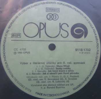 4LP/Doos Various: Výber Z Literárnej Čítanky Pre II. Ročník Gymnázií
