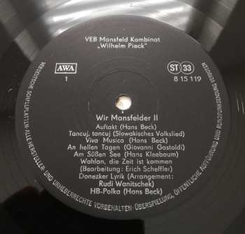 LP Various: Wir Mansfelder (Volkskünstler Des Mansfelder Landes Singen Und Musizieren)