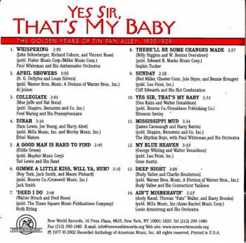 CD Various: Yes Sir, That's My Baby (The Golden Years Of Tin Pan Alley 1920-1929)